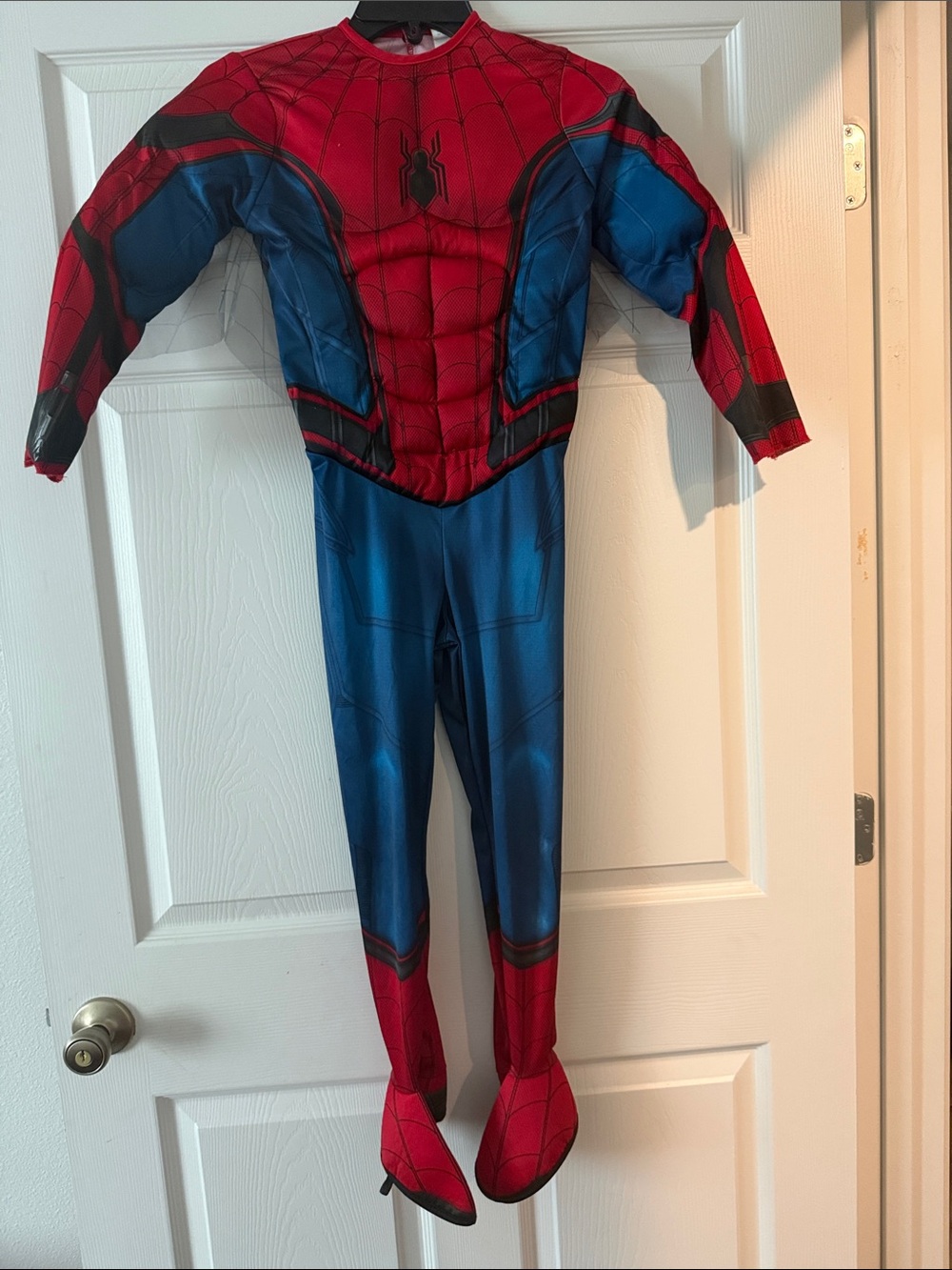 Marvel Red & Blue Spider-Man Muscle Chest Kids SuperheroCostume with mask/gloves